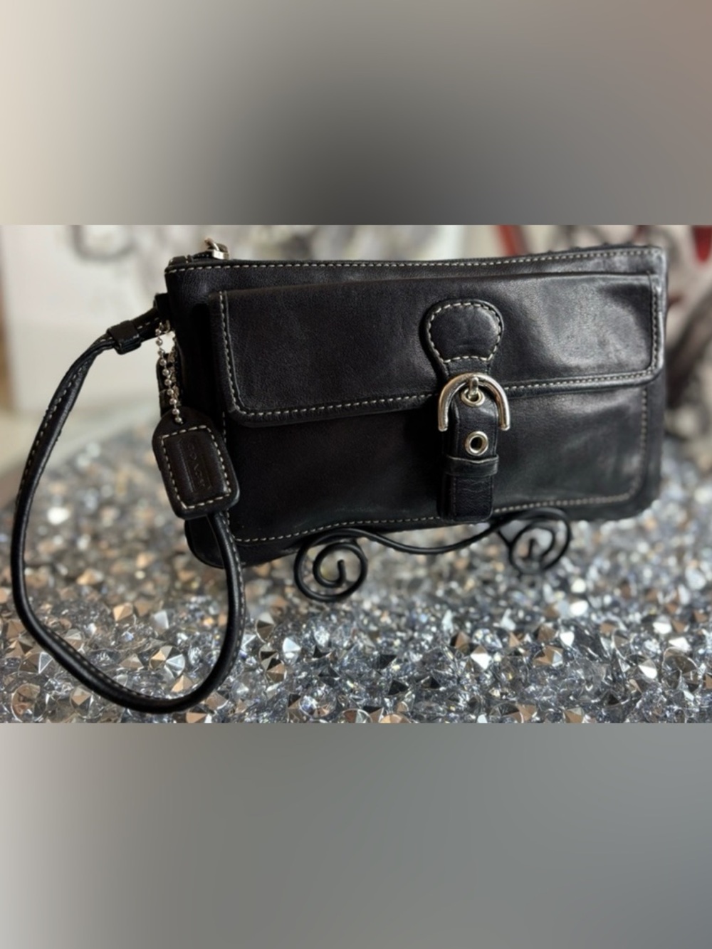 💥✨Coach Black Leather Wristlet ✨💥